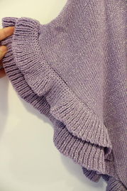 樂顏家 木耳荷葉褶皺金絲混針織套頭毛衣 優(yōu)雅與時尚的完美融合